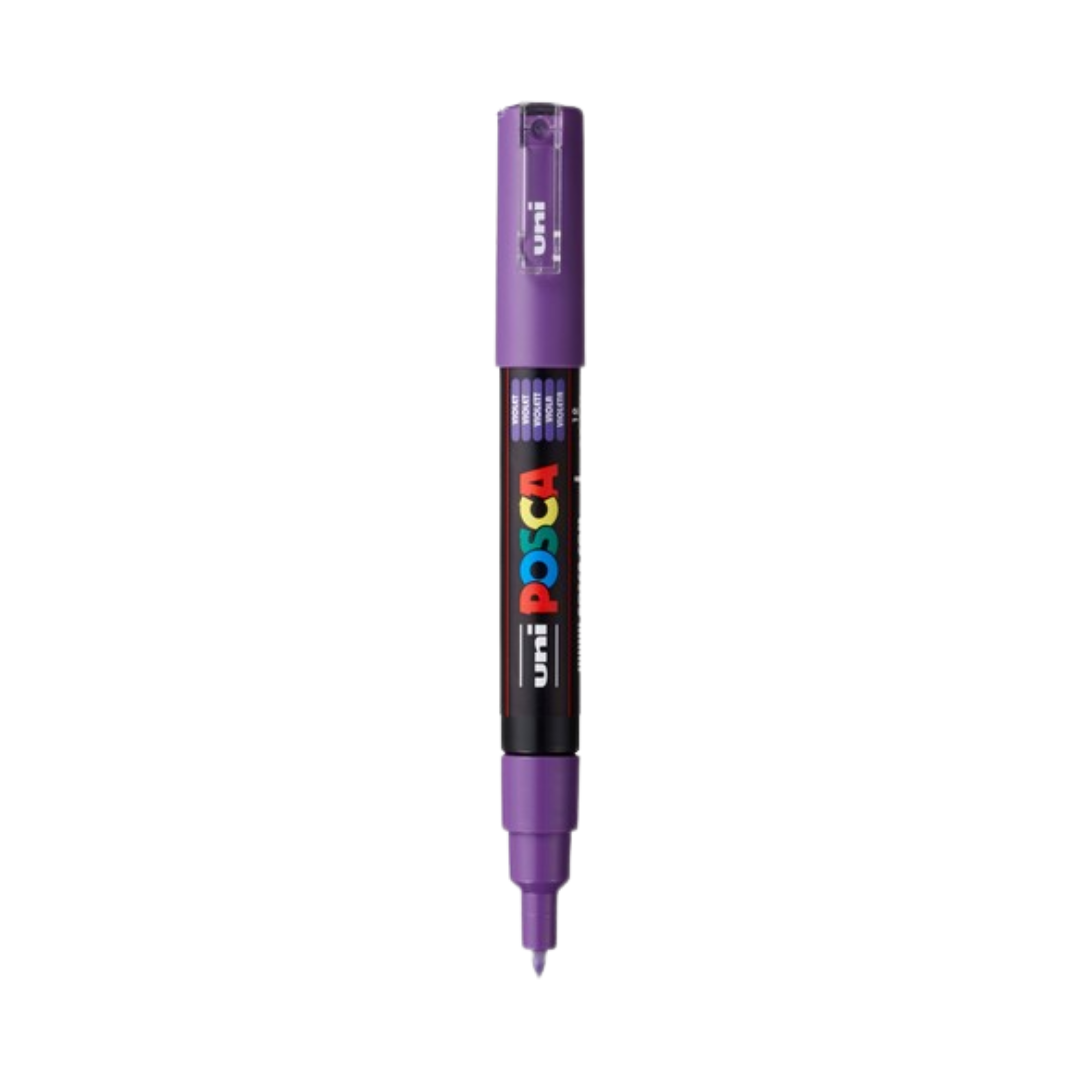 POSCA PC-1M Acrylic Paint Marker – Extra-Fine Tapered Bullet Tip Violet