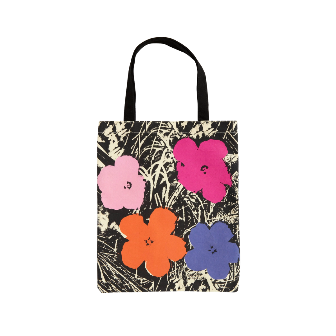 Warhol Flowers Canvas Tote Bag — Pink