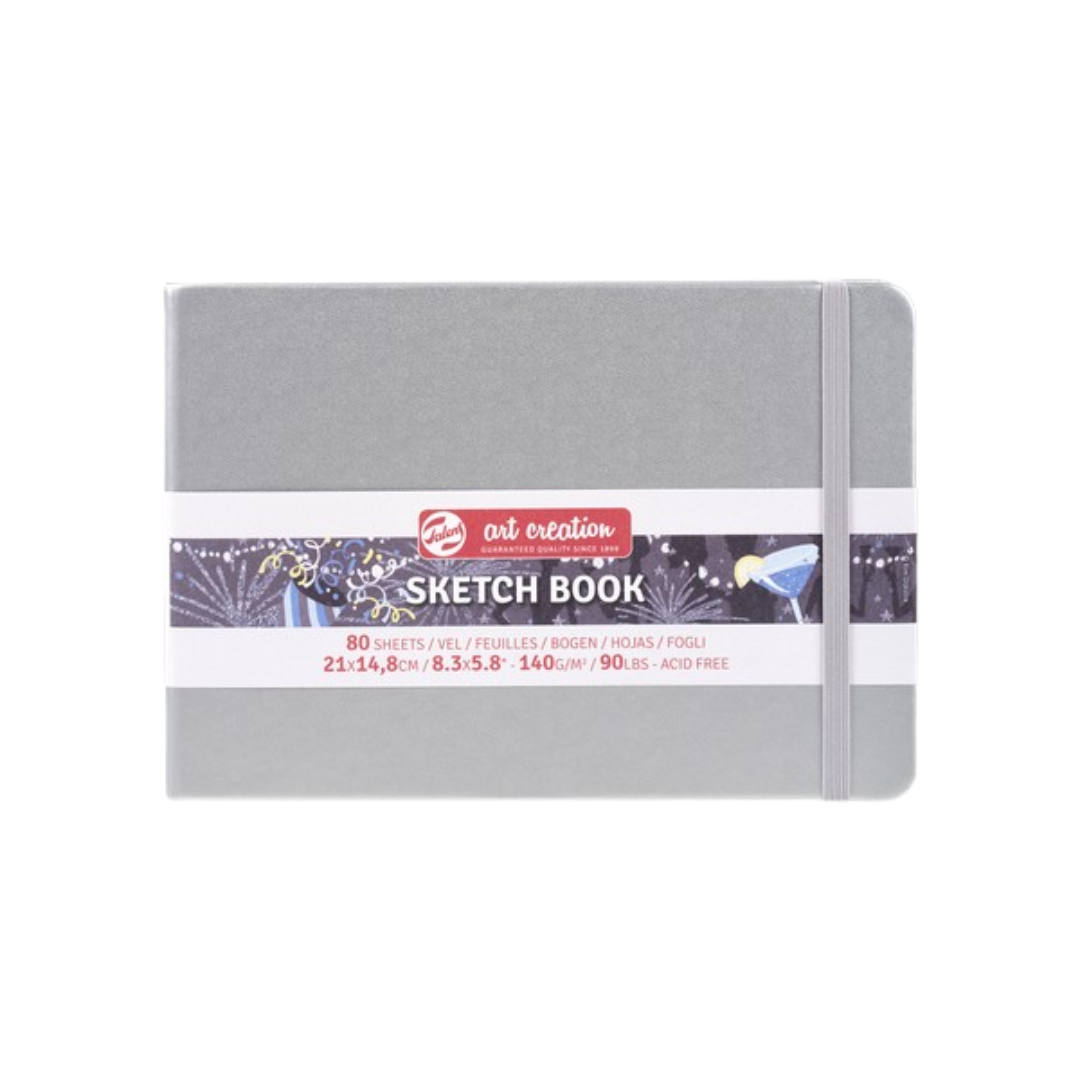 Talens Art Creation Sketchbook — Shiny Silver, 8.27 × 5.83 in
