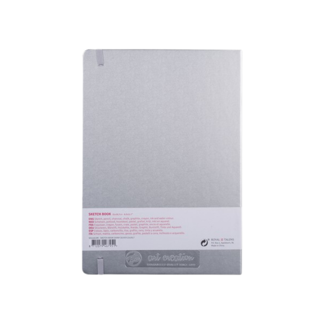 Talens Art Creation Sketchbook —  Shiny Silver, 8.27 × 11.69 in