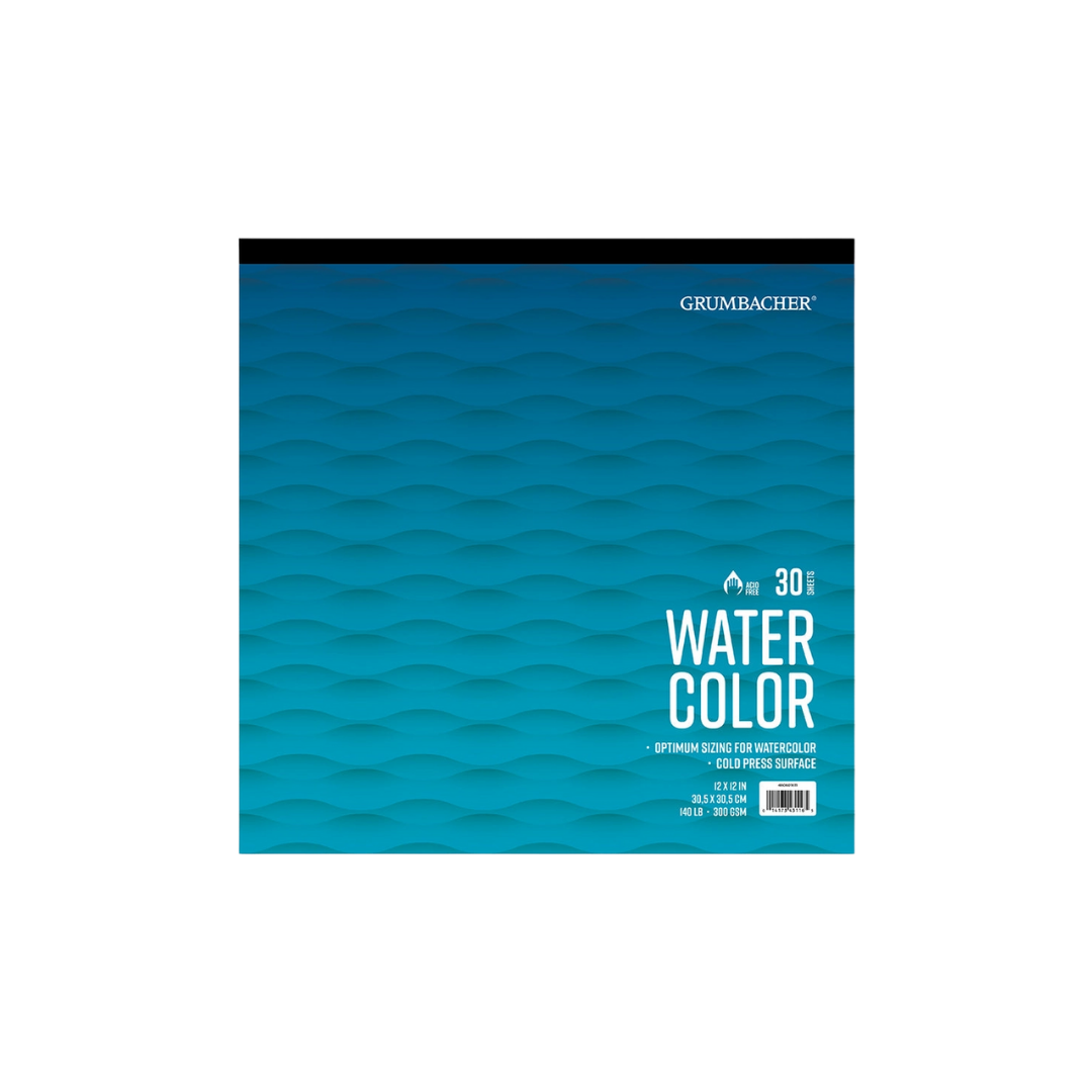 Grumbacher Watercolor Pad — 12″ × 12″ (Tape-Bound)