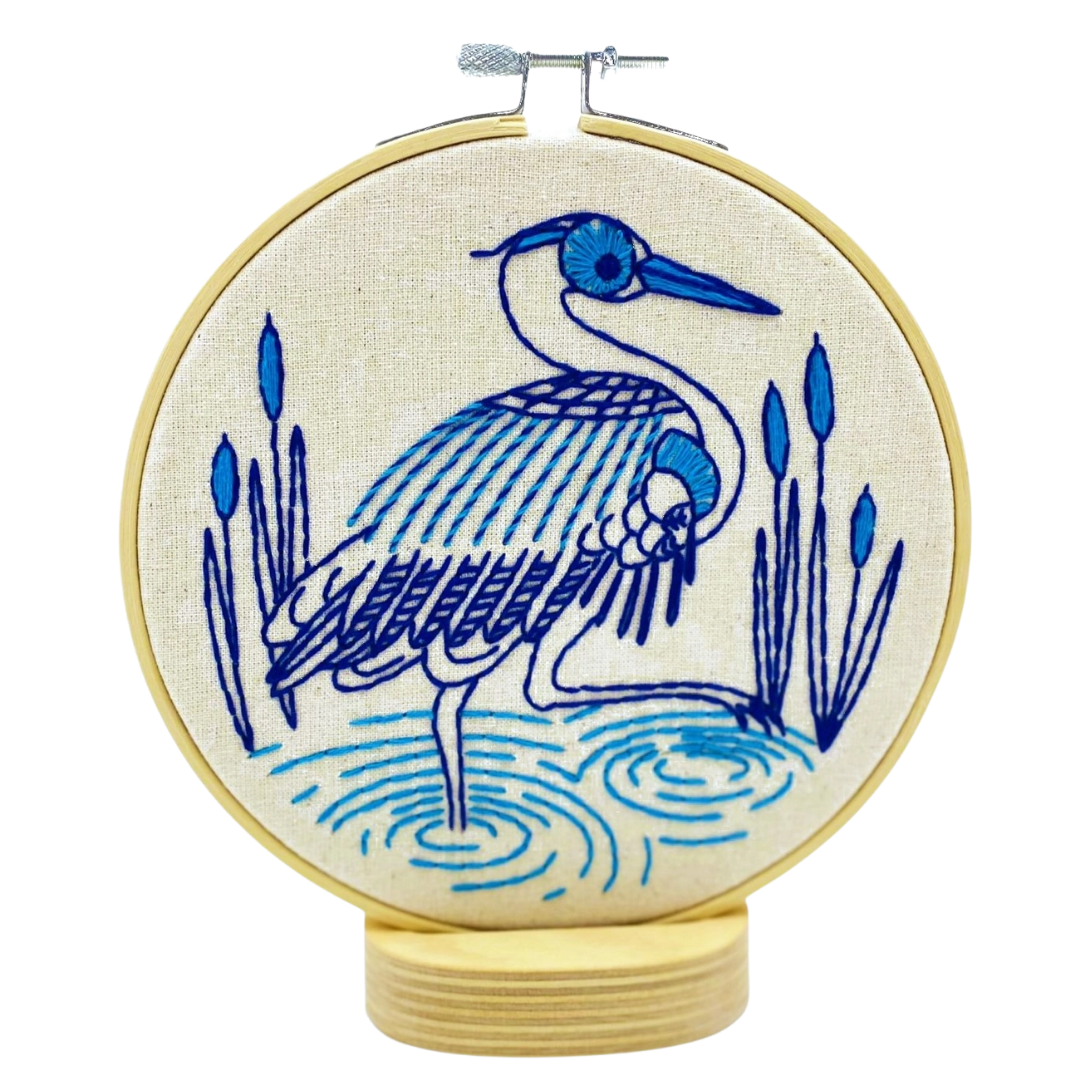 Blue Heron Complete Embroidery Kit