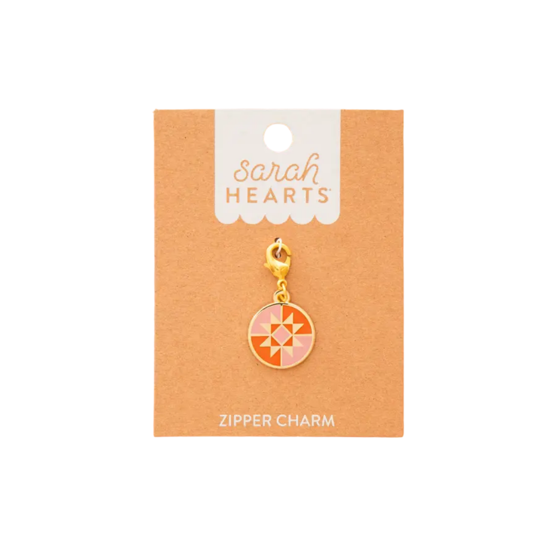 Round Quilt Star Removable Zipper Charm