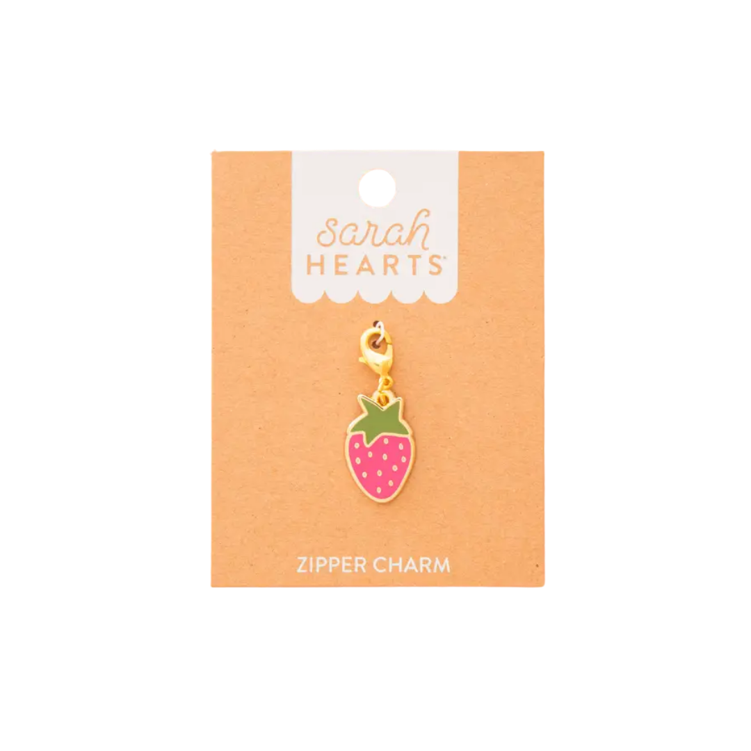 Strawberry Enamel Removable Zipper Charm