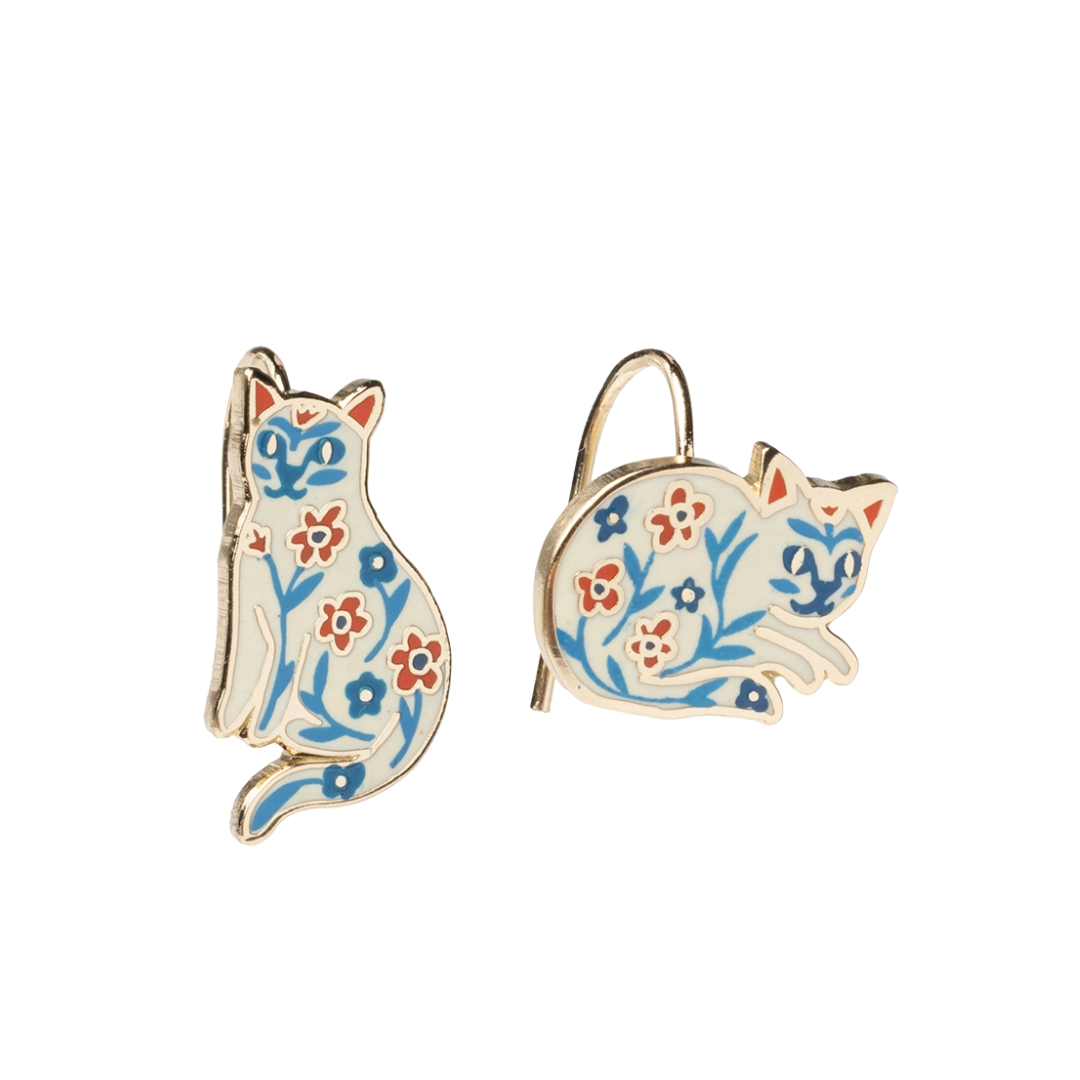 Floral Cat Earrings