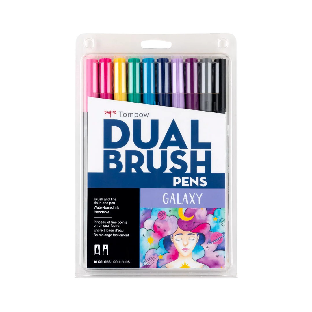 Dual Brush Pen Art Markers: Galaxy - 10-Pack