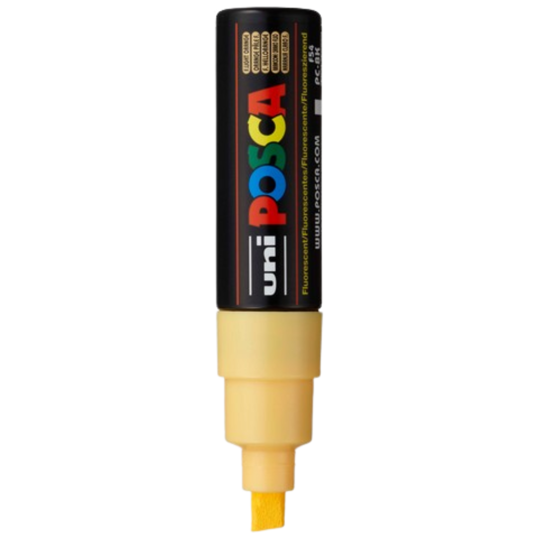 Posca PC-8K Paint Marker Broad Chisel Tip - Fluorescent Light Orange