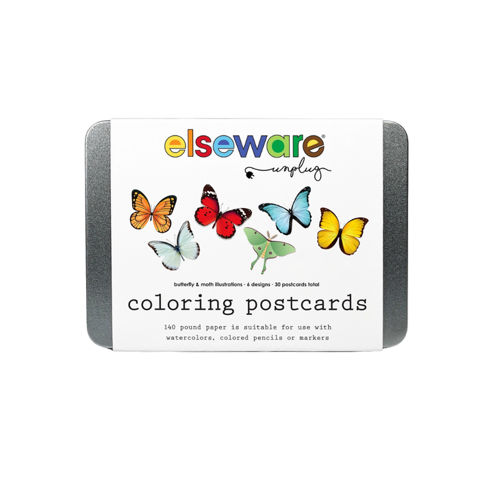 Coloring Postcards – 6 Butterfly & Moth Designs (30 Cards)