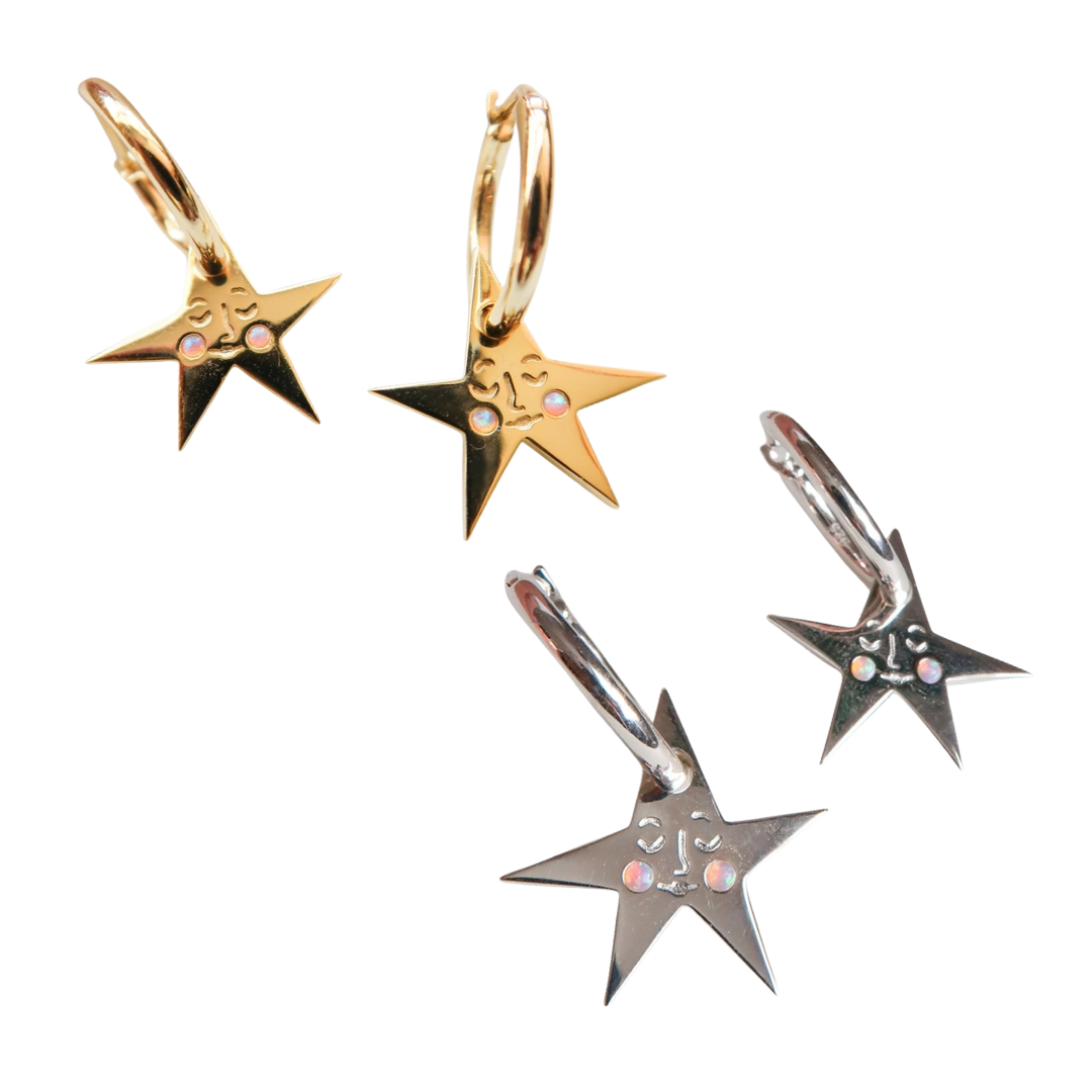 You Make Me Blush Star Hoop Earrings