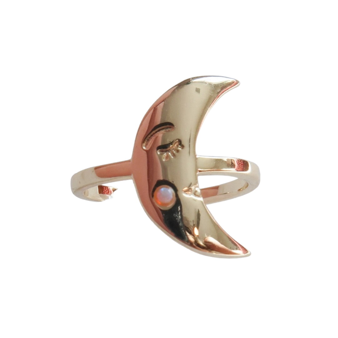 Adjustable Gold Moonstuck Ring
