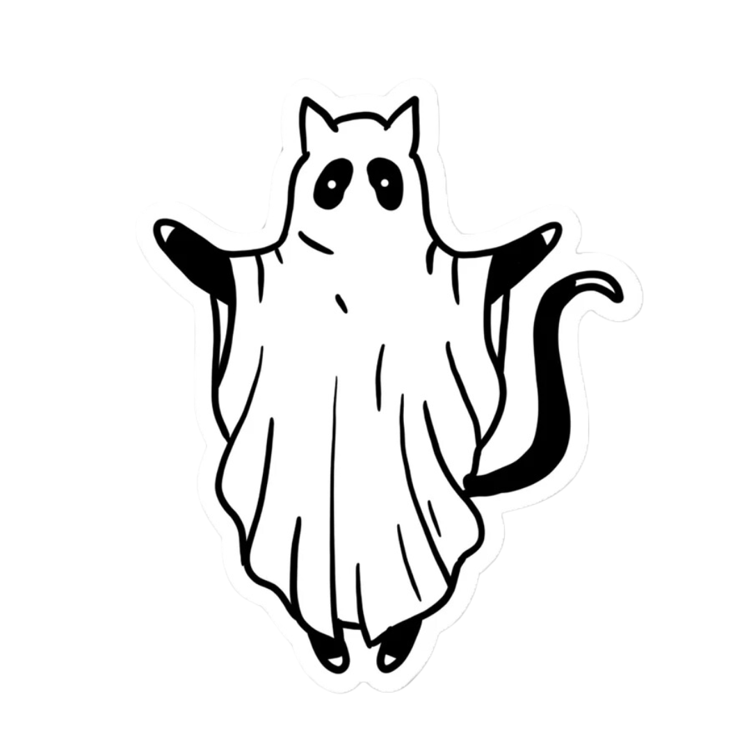 Cat Ghost Sticker
