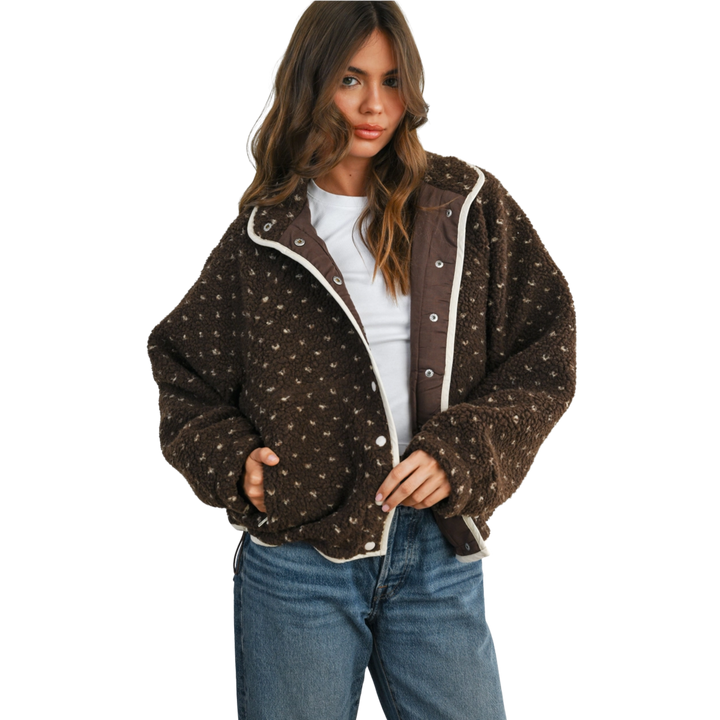 High Pile Fleece Puffer Jacket