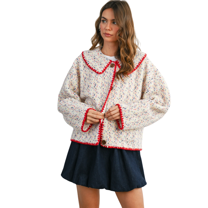 Buttoned Fleece Puffer Jacket