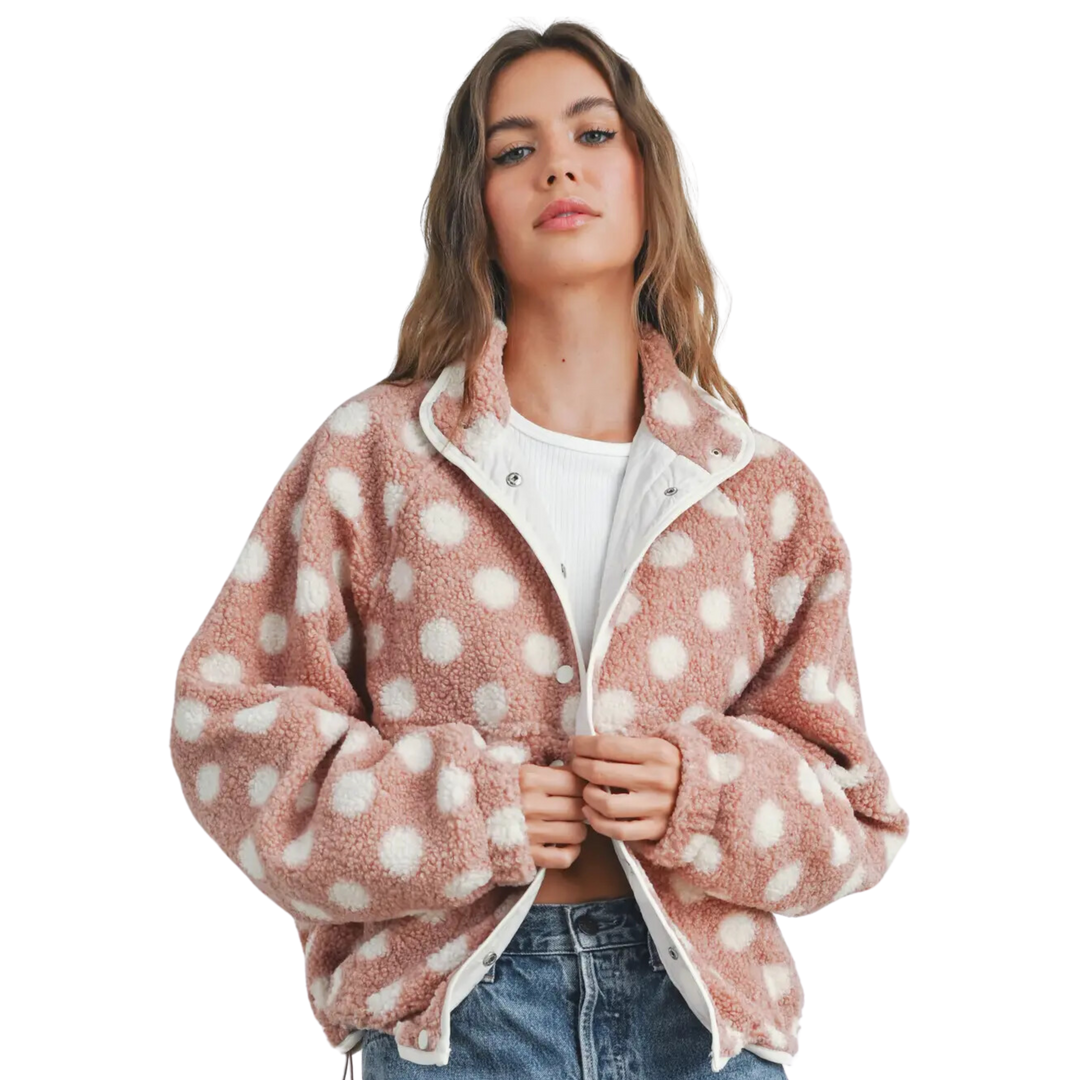 Polka Dot Button Down Jacket