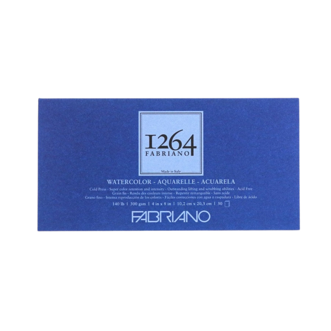 Fabriano 1264 Watercolor Pad Glue Bound — 4 × 8 in