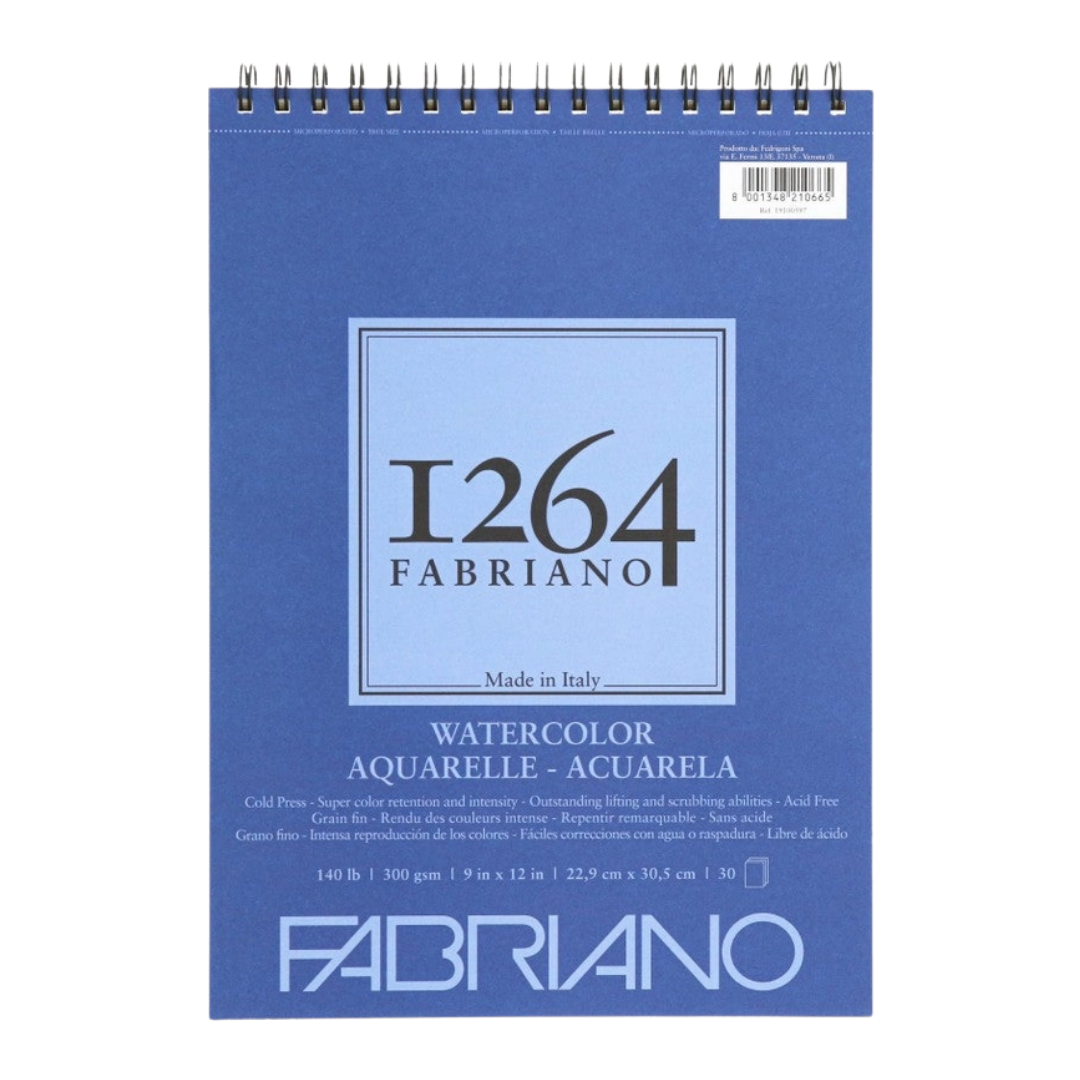 Fabriano 1264 Watercolor Pad Spiral Bound — 9 × 12 in