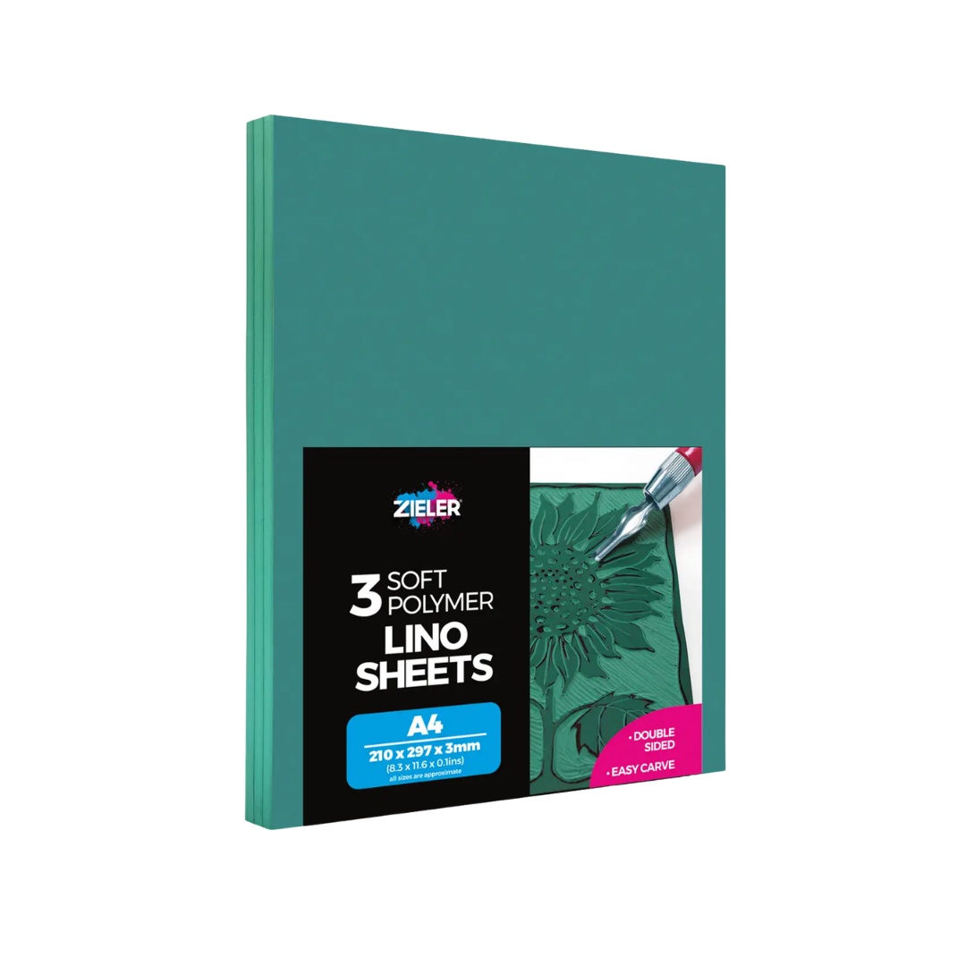 Zieler® A4 Soft Cut Lino Printing Bloc Sheets, Pack of 3