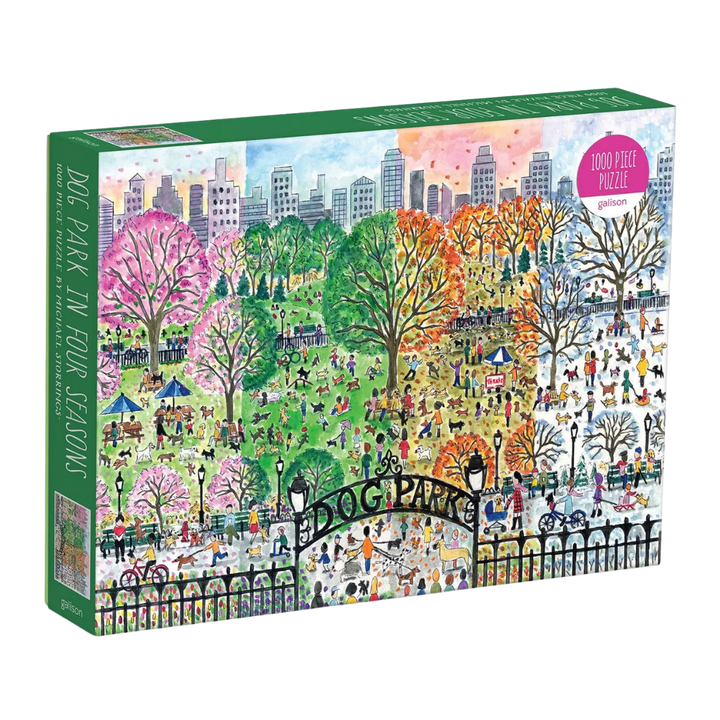 Michael Storrings "Dog Park in Four Seasons" 1000 Piece Puzzle