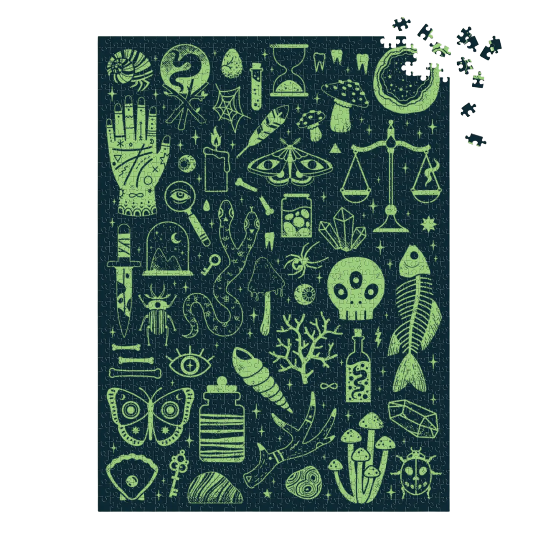 Occult and Curious 1000 Piece Glow in the Dark Puzzle