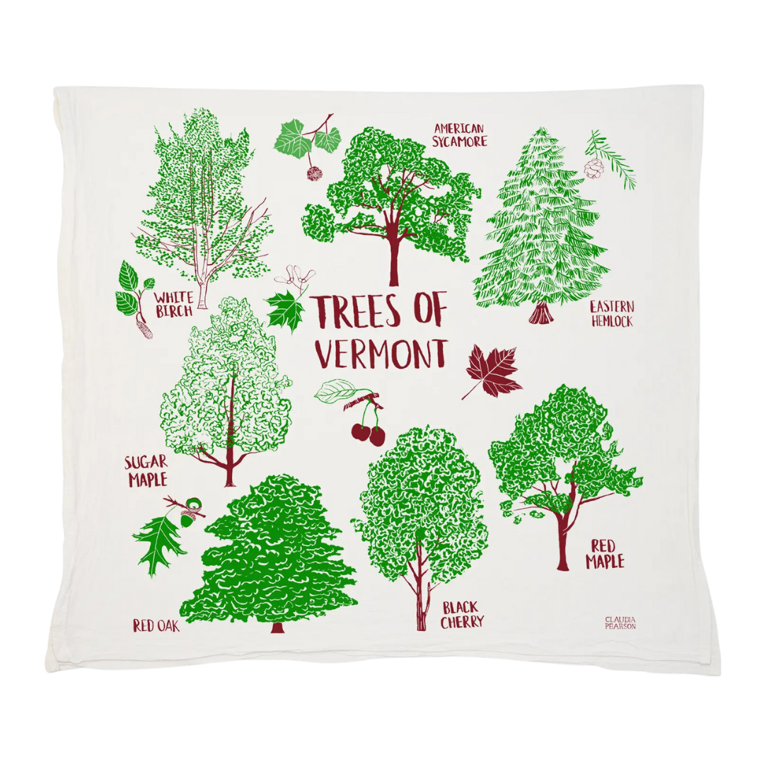 Field Guide: Trees Vermont Tea Towel