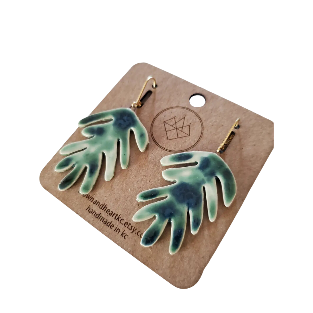 Coconut Palm Leaf Earrings