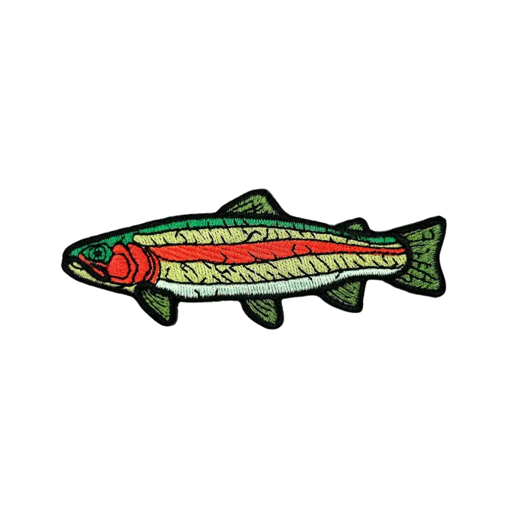 Rainbow Trout Embroidered Iron-On Patch