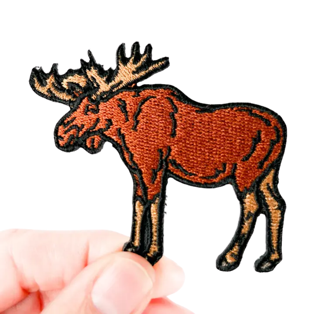 Moose Embroidered Iron-On Patch