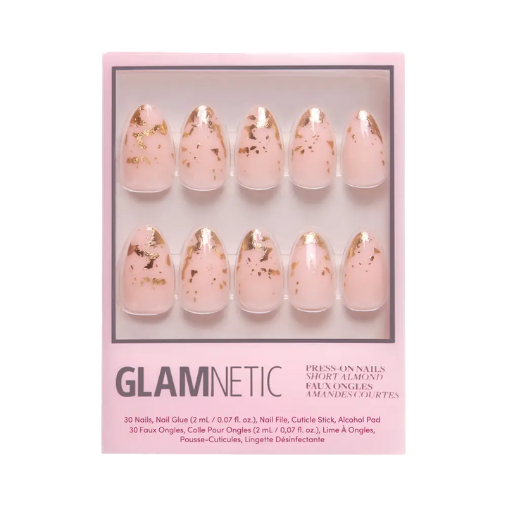 24K Short Almond Press-On Nails