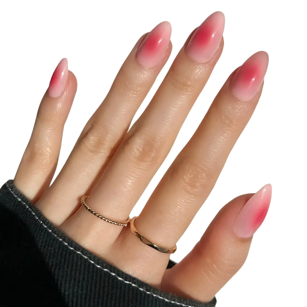 Blushing Aura Short Almond Press-On Nails