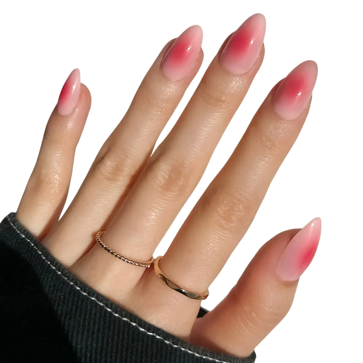Blushing Aura Short Almond Press-On Nails