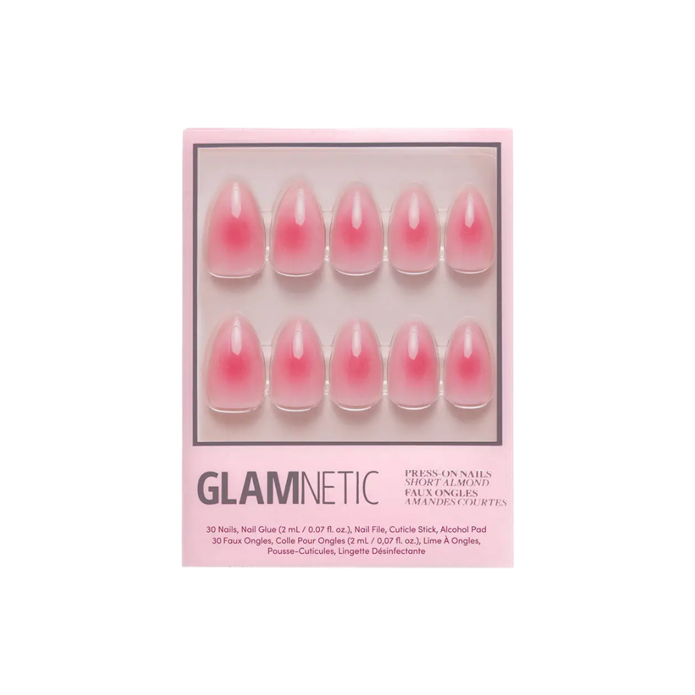 Blushing Aura Short Almond Press-On Nails