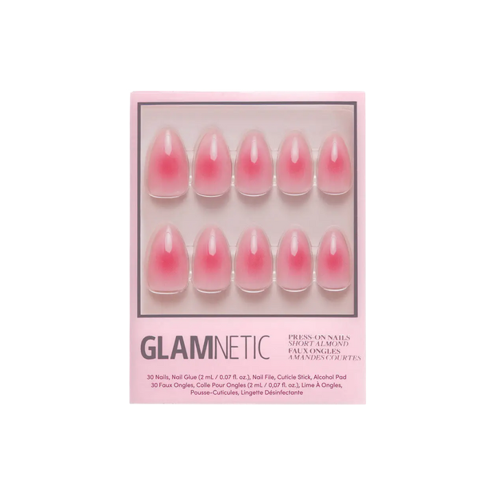 Blushing Aura Short Almond Press-On Nails