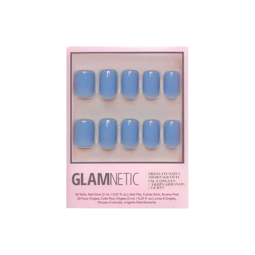 Cashmere Blue Short Squoval Press On Nails