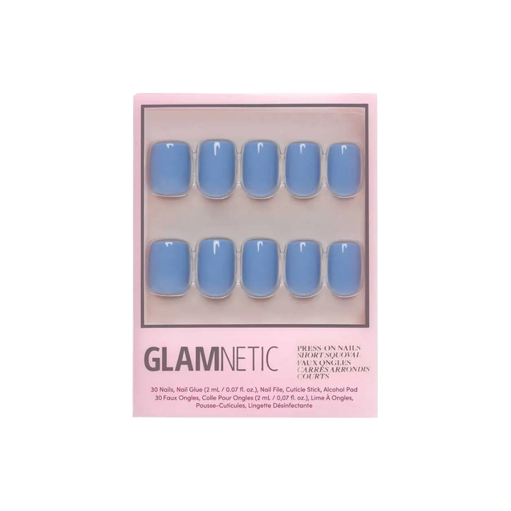Cashmere Blue Short Squoval Press On Nails