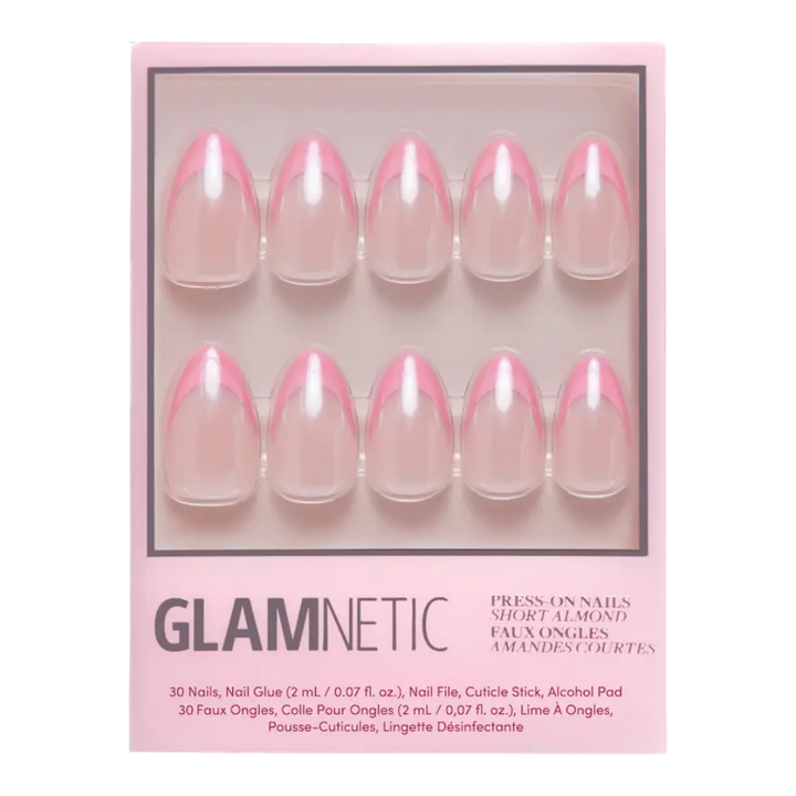 Bubble Gum Glaze Short Almond Press-On Nails