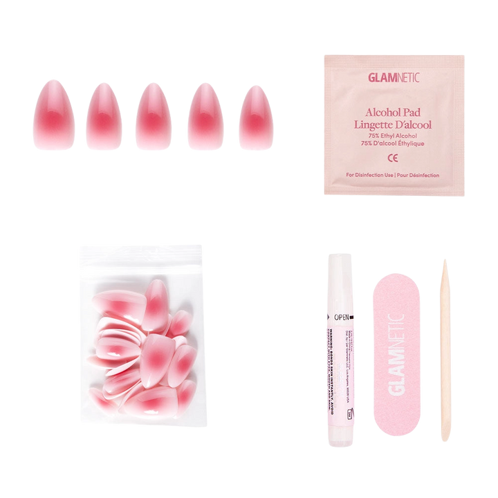 Blushing Aura Short Almond Press-On Nails