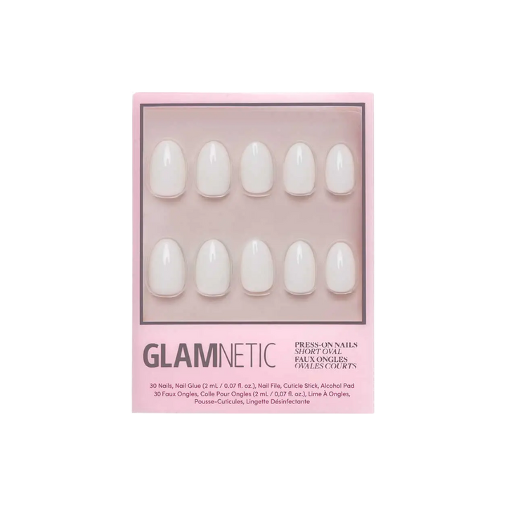 White Swan Short Oval Press On Nails