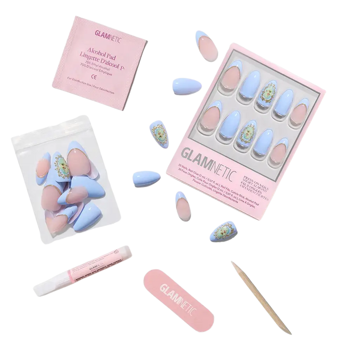 Angel In Blue Short Almond Press-On Nail
