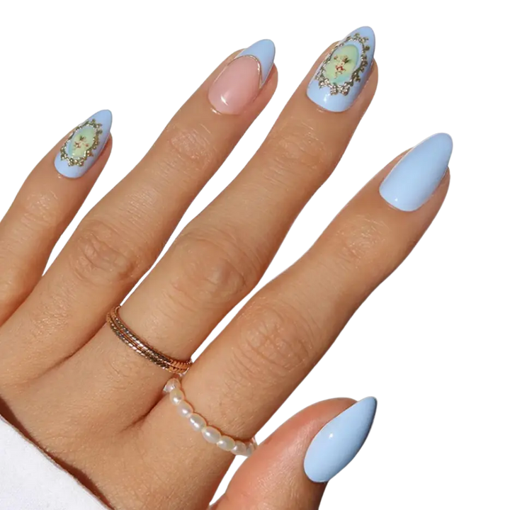Angel In Blue Short Almond Press-On Nail