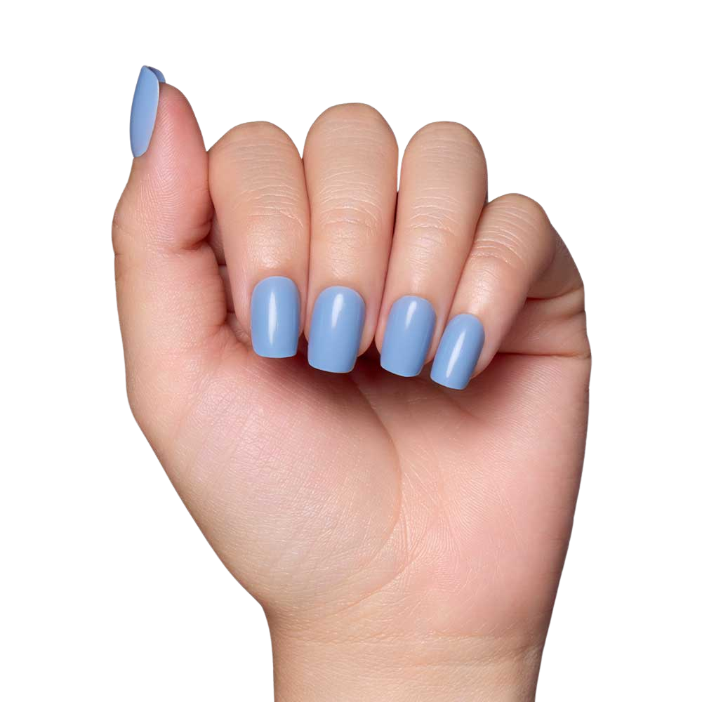 Cashmere Blue Short Squoval Press On Nails