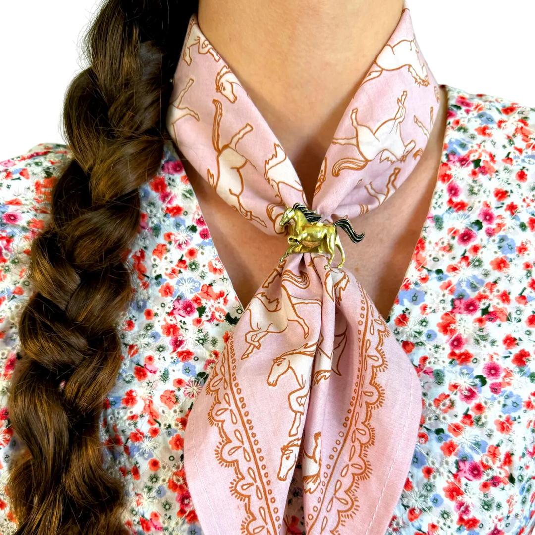 Horses Brass Bandana Slide Ring