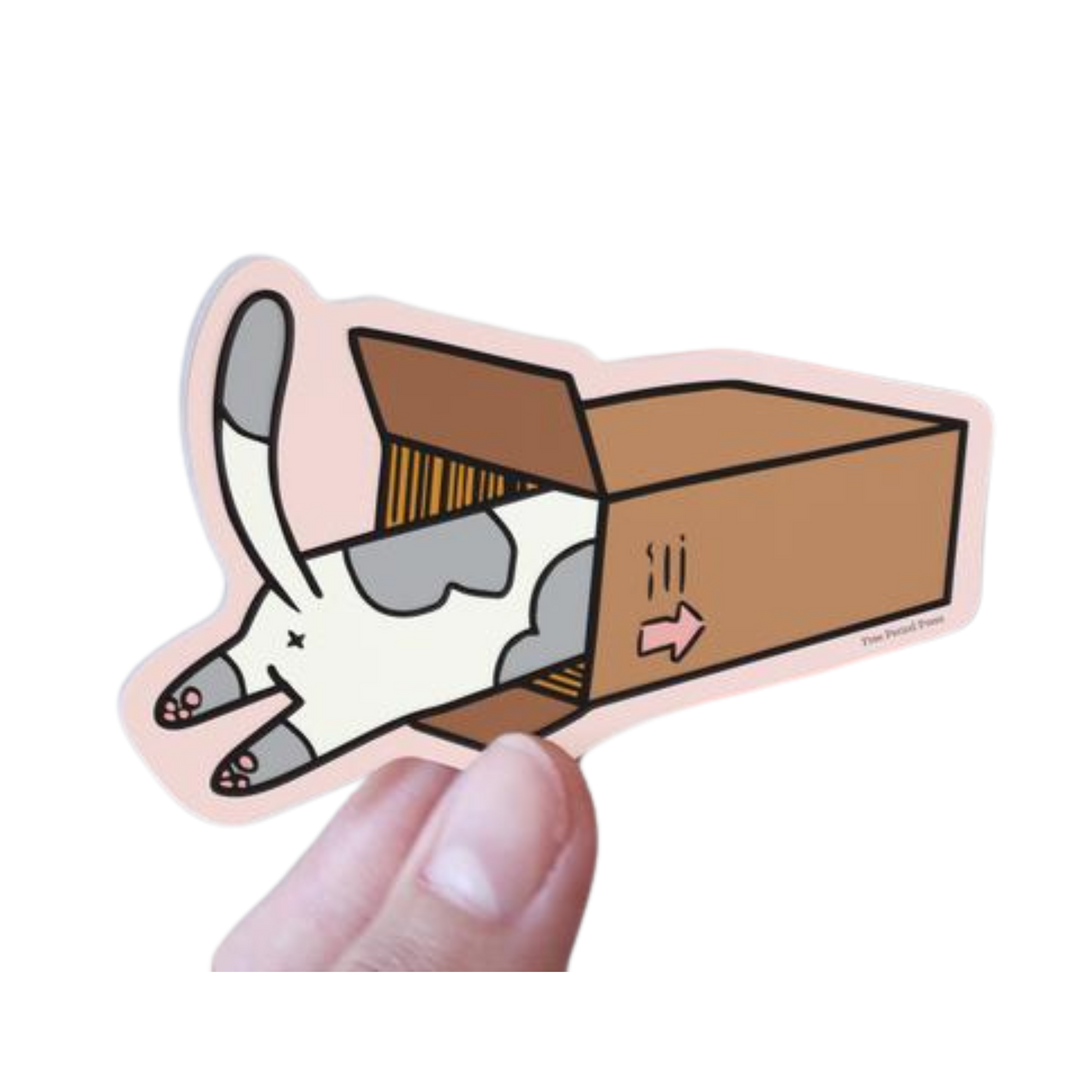 Cat Box Vinyl Sticker