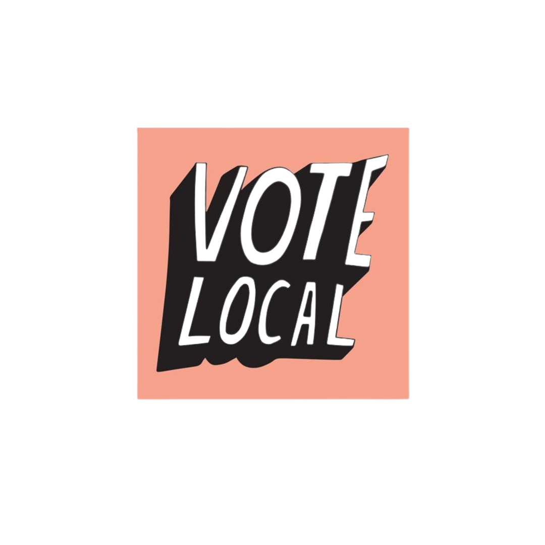Vote Local Sticker - peach