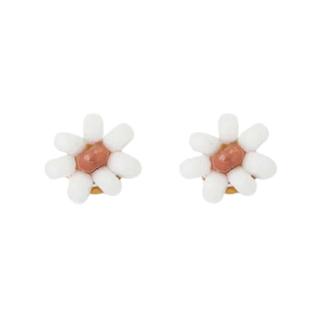 Game Day Flower Beaded Post Earrings