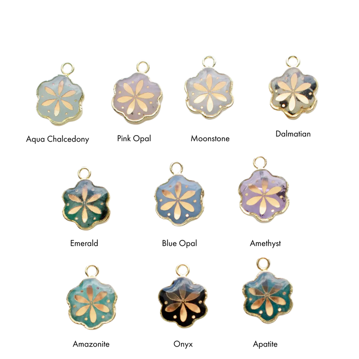 Camille - Gemstone Flower Pendant Necklace