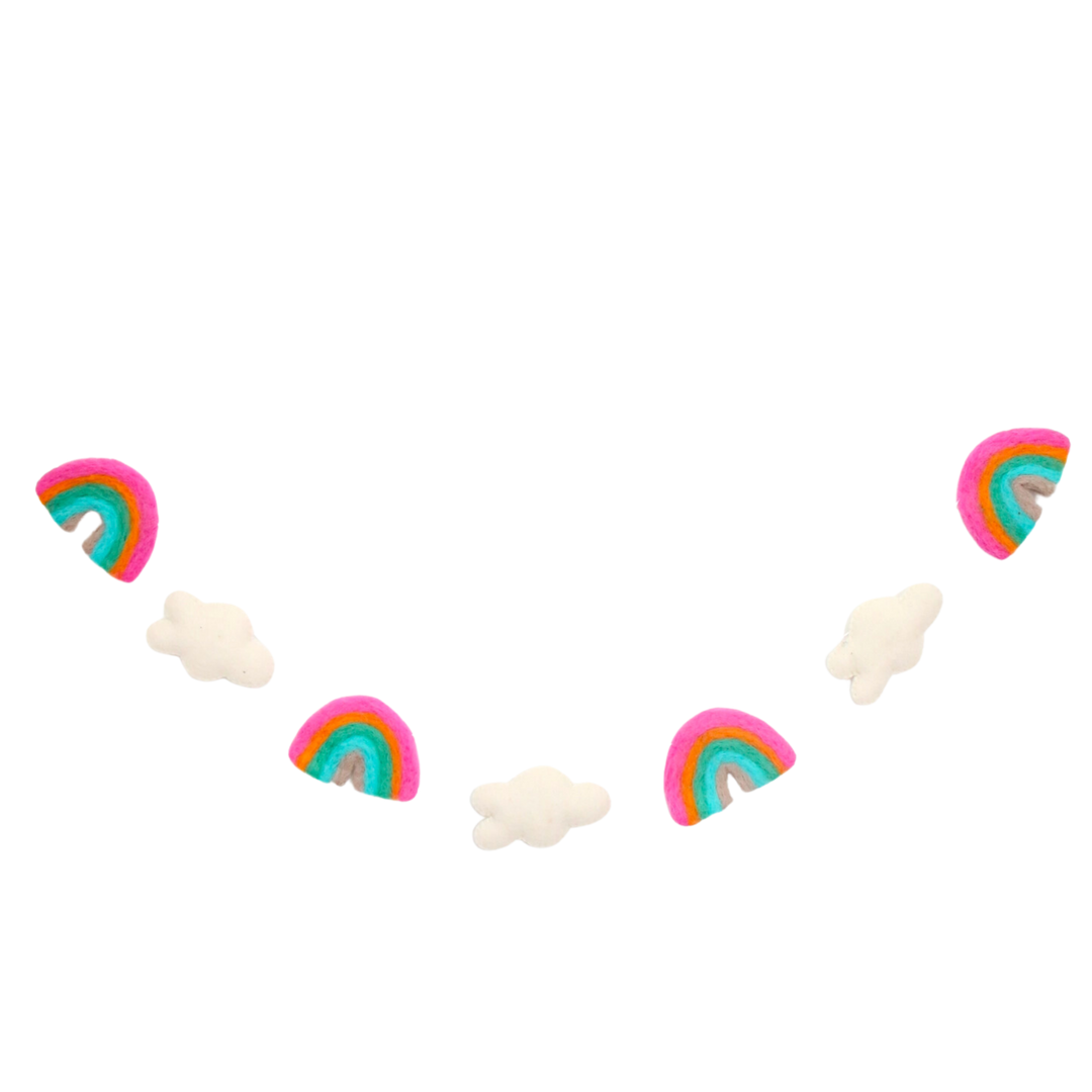 Rainbow and Cloud Felt Garland