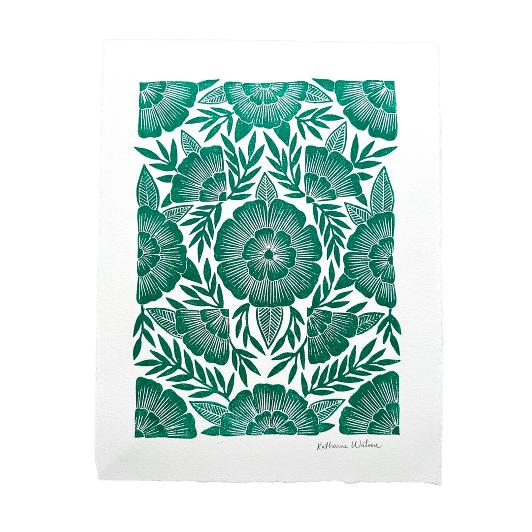 Hand Block Printed Art Print No. 5062