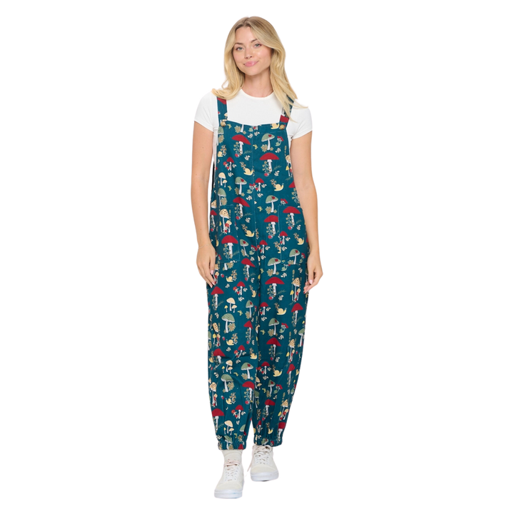 Mushroom Bug Print Overalls