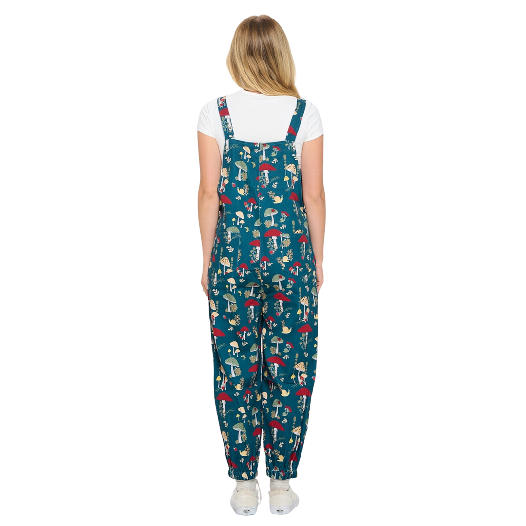 Mushroom Bug Print Overalls