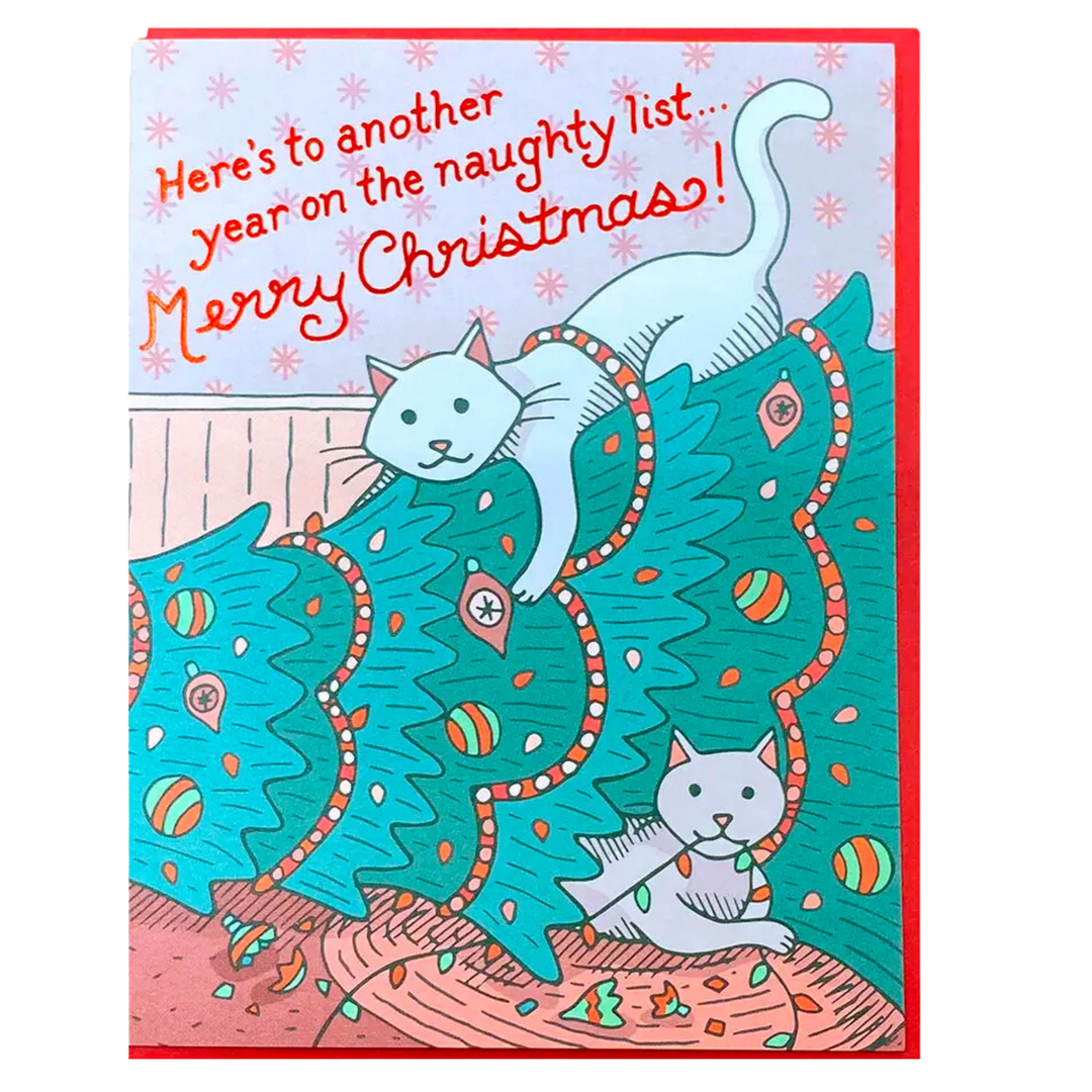 Naughty Cats Christmas Card